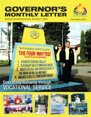 October 2011, Governor's Monthly Letter