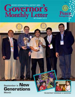 September 2012, Governor's Monthly Letter